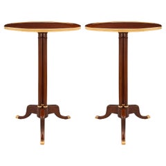 Pair of French 19th Century Louis XVI St. Mahogany and Ormolu Side Tables