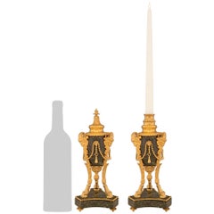 Pair of French 19th Century Louis XVI St. Marble and Ormolu Cassolettes