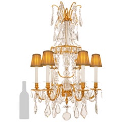 pair of French 19th century Louis XVI st Ormolu and Baccarat Crystal chandeliers