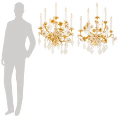 pair of French 19th century Louis XVI st. Ormolu and Baccarat Crystal sconces
