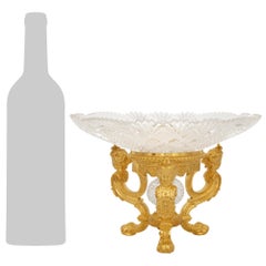 pair of French 19th century Louis XVI st. Ormolu and Crystal centerpieces