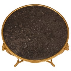 Pair of French 19th Century Louis XVI St. Ormolu and Marble Guéridon Side Tables