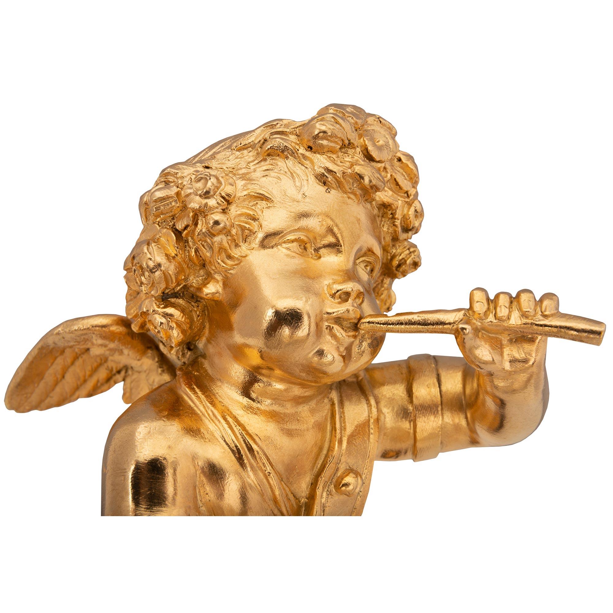 Similoro Coppia di statue in marmo e ormolu di stile Luigi XVI del XIX secolo in vendita