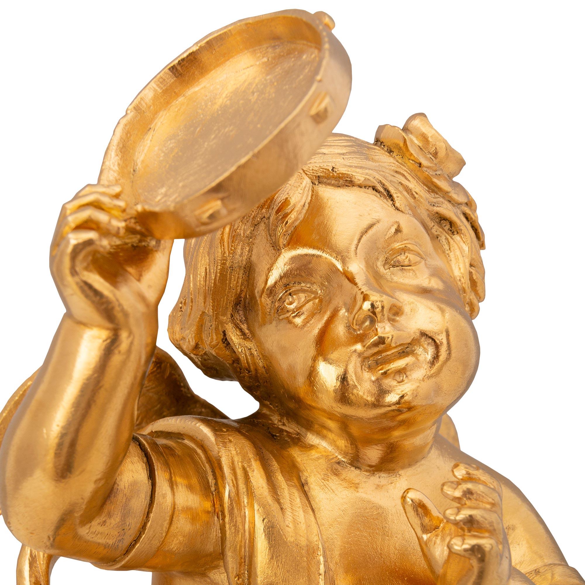 Coppia di statue in marmo e ormolu di stile Luigi XVI del XIX secolo in vendita 1