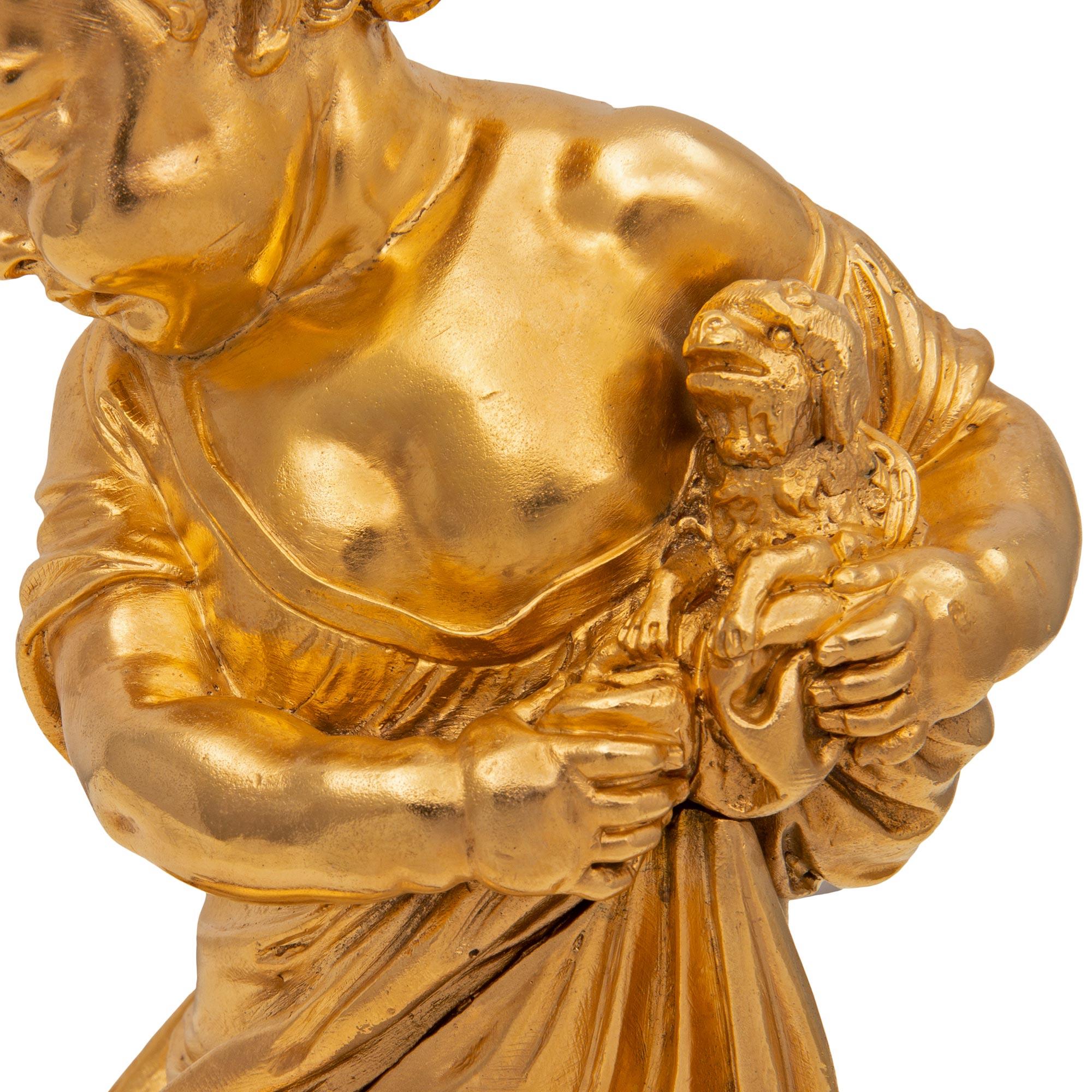 Coppia di statue in marmo e ormolu di stile Luigi XVI del XIX secolo in vendita 1