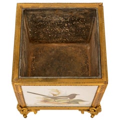 Pair Of French 19th Century Louis XVI St. Ormolu And Porcelain De Paris Planters