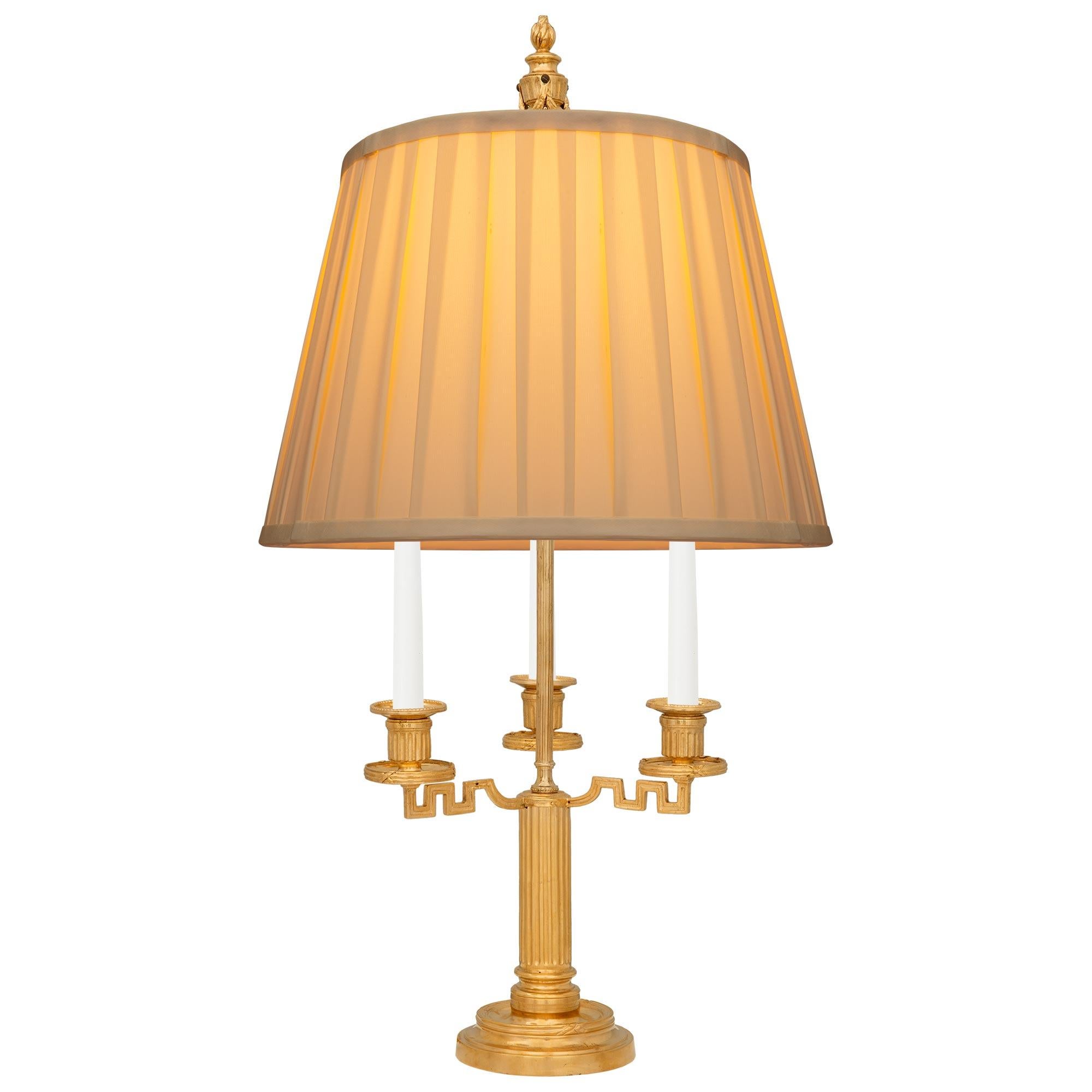 Pareja de lámparas Bouillotte Ormolu francesas del siglo XIX, estilo Luis XVI Francés en venta