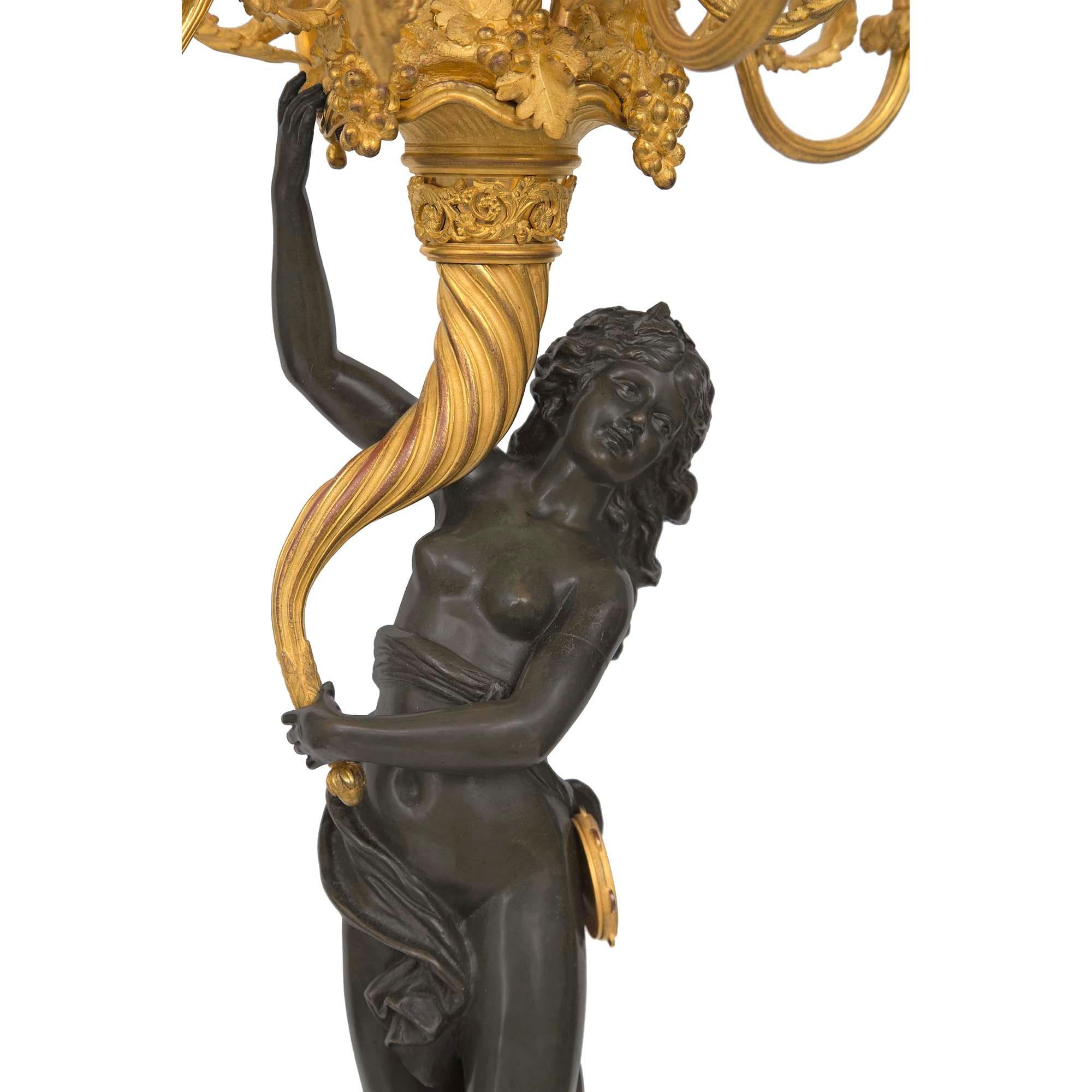 Pair of French 19th Century Louis XVI St. Ormolu, Bronze and Marble Candelabras For Sale 3