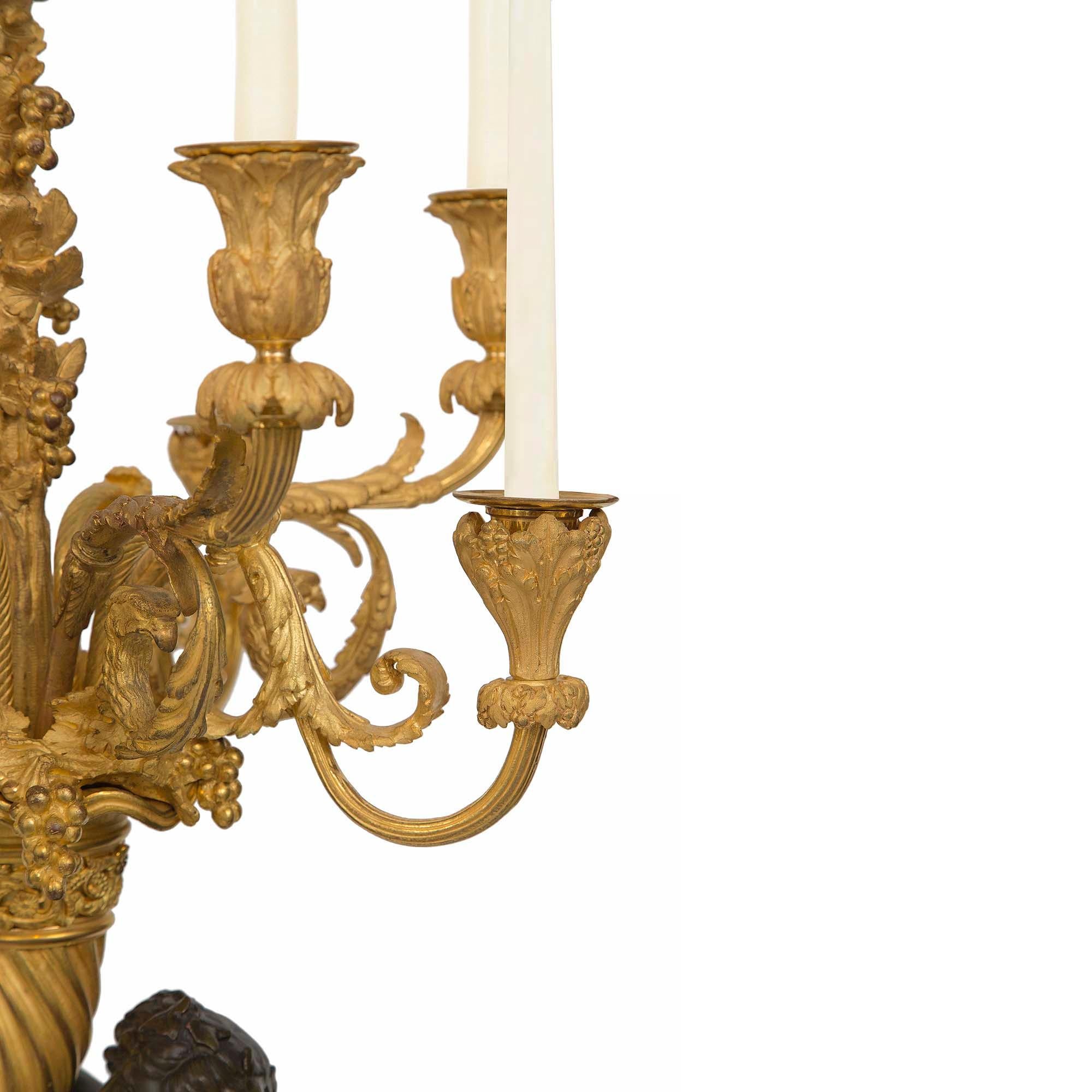 Pair of French 19th Century Louis XVI St. Ormolu, Bronze and Marble Candelabras For Sale 4
