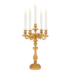 Pair of French 19th Century Louis XVI St. Ormolu Candelabra Lamps