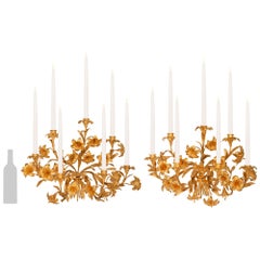Pair of French 19th century Louis XVI st. Ormolu candelabra sconces