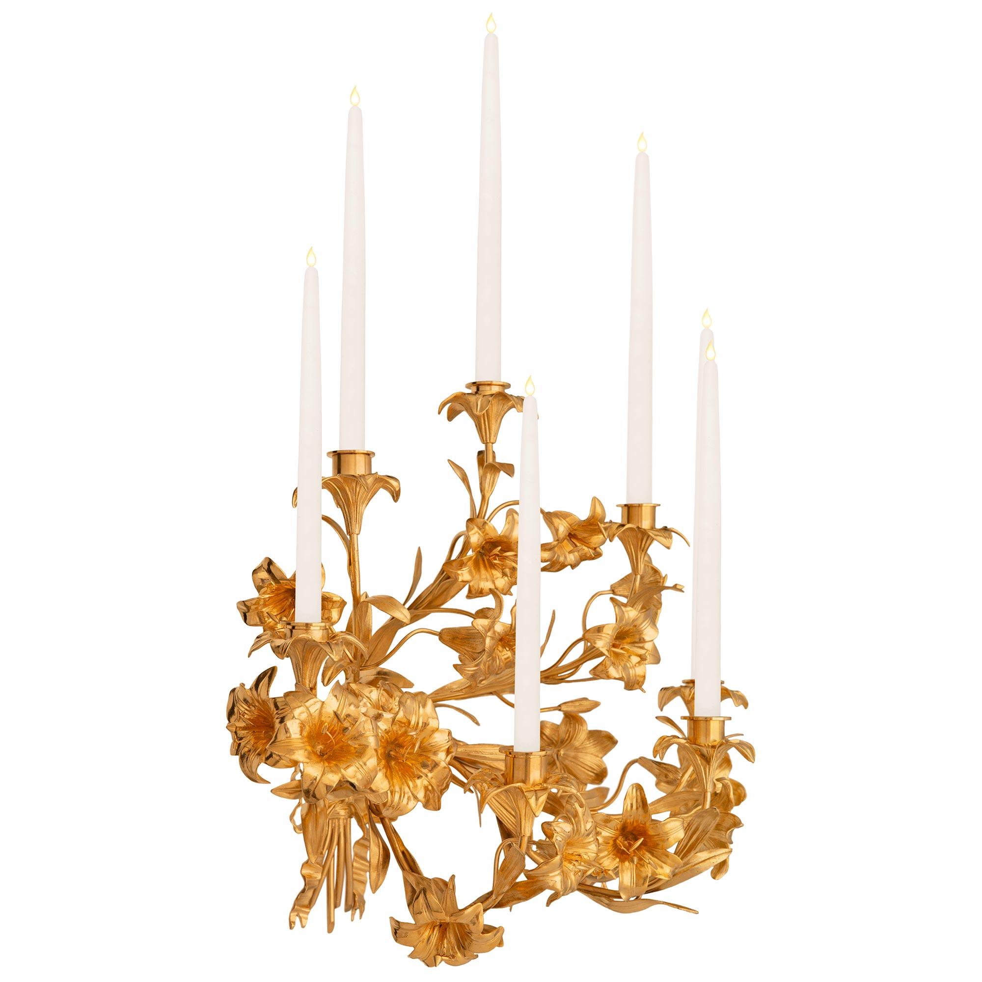 Paar französische Kandelaber aus Ormolu im Stil Louis XVI des 19. (Louis XVI.) im Angebot