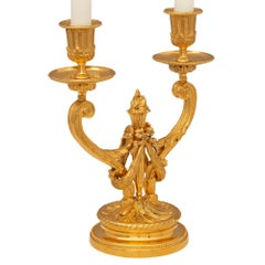Pair Of French 19th Century Louis XVI St. Ormolu Candelabras