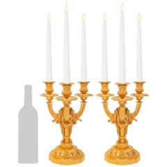 pair of French 19th century Louis XVI st. Ormolu candelabras