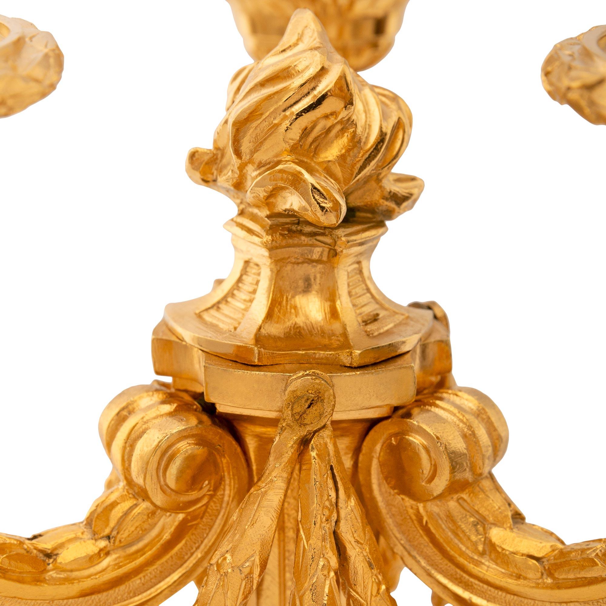 pair of French 19th century Louis XVI st. Ormolu candelabras For Sale 1