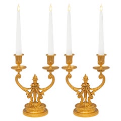 Paar französische Louis XVI St. Ormolu-Kronleuchter aus dem 19.
