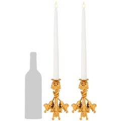 pair of French 19th century Louis XVI st. Ormolu candlesticks