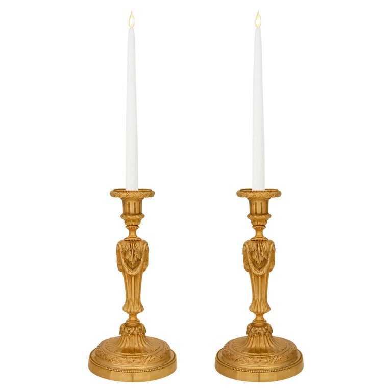 Paire de Bougeoir - Style Louis Philippe - Bronze - Seconde