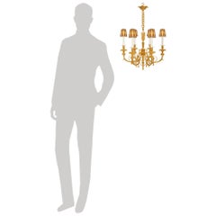 pair of French 19th century Louis XVI st. Ormolu chandeliers