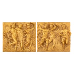 Paar französische Ormolu-Deko-Wandtafeln im Stil Louis XVI. des 19. Jahrhunderts
