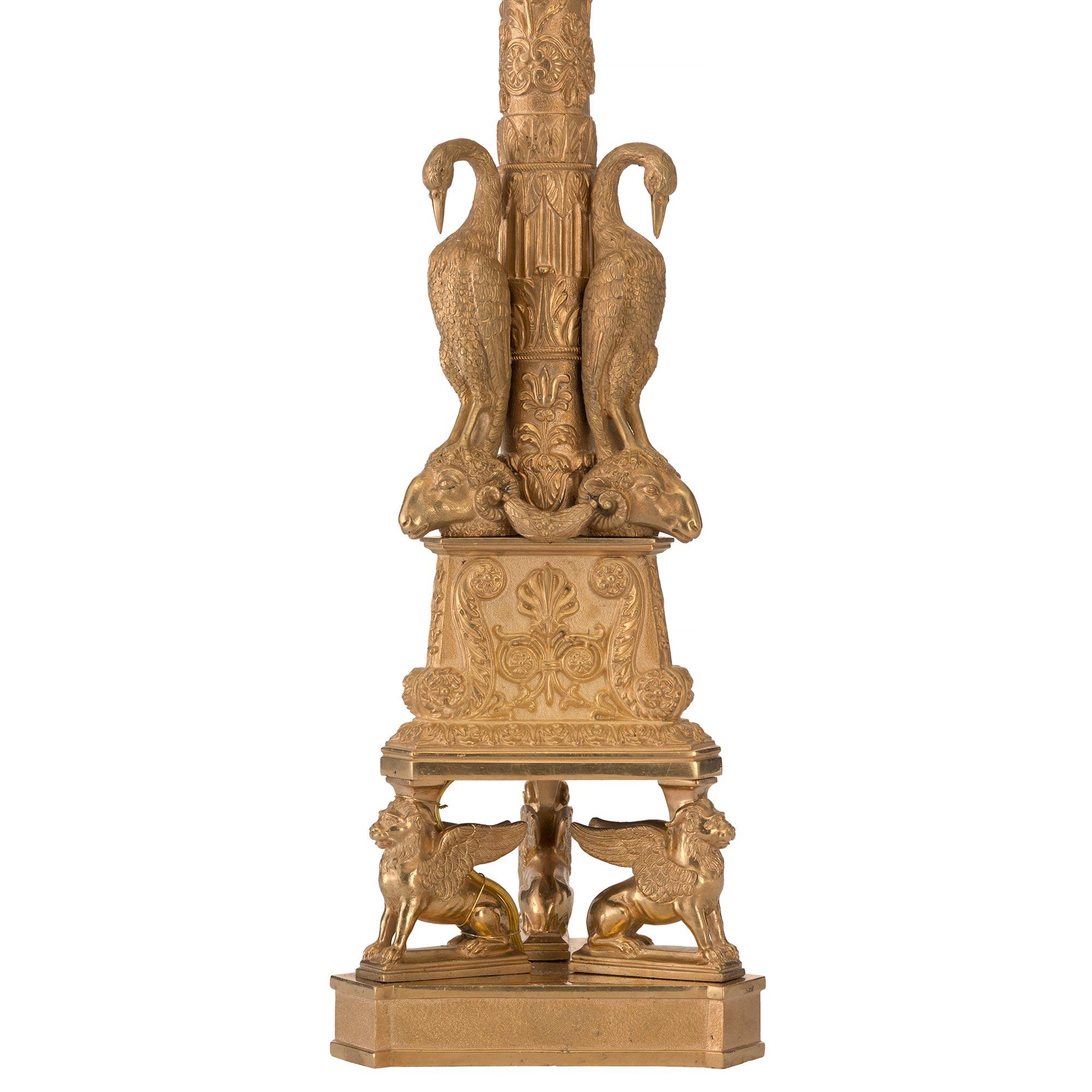 Pair of French 19th Century Louis XVI St. Ormolu Lamps For Sale 2