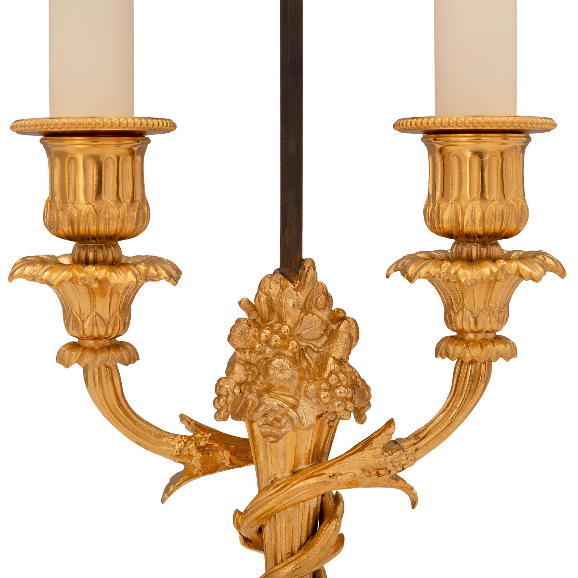 Pair of French 19th Century Louis XVI St. Ormolu Lamps, Signed Vian For Sale 2