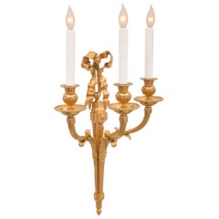 Pair Of French 19th Century Louis XVI St. Ormolu Sconces
