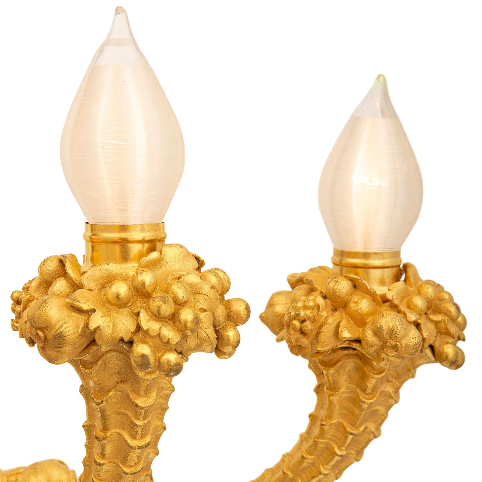 Pair of French 19th Century Louis XVI St. Ormolu Sconces For Sale 1