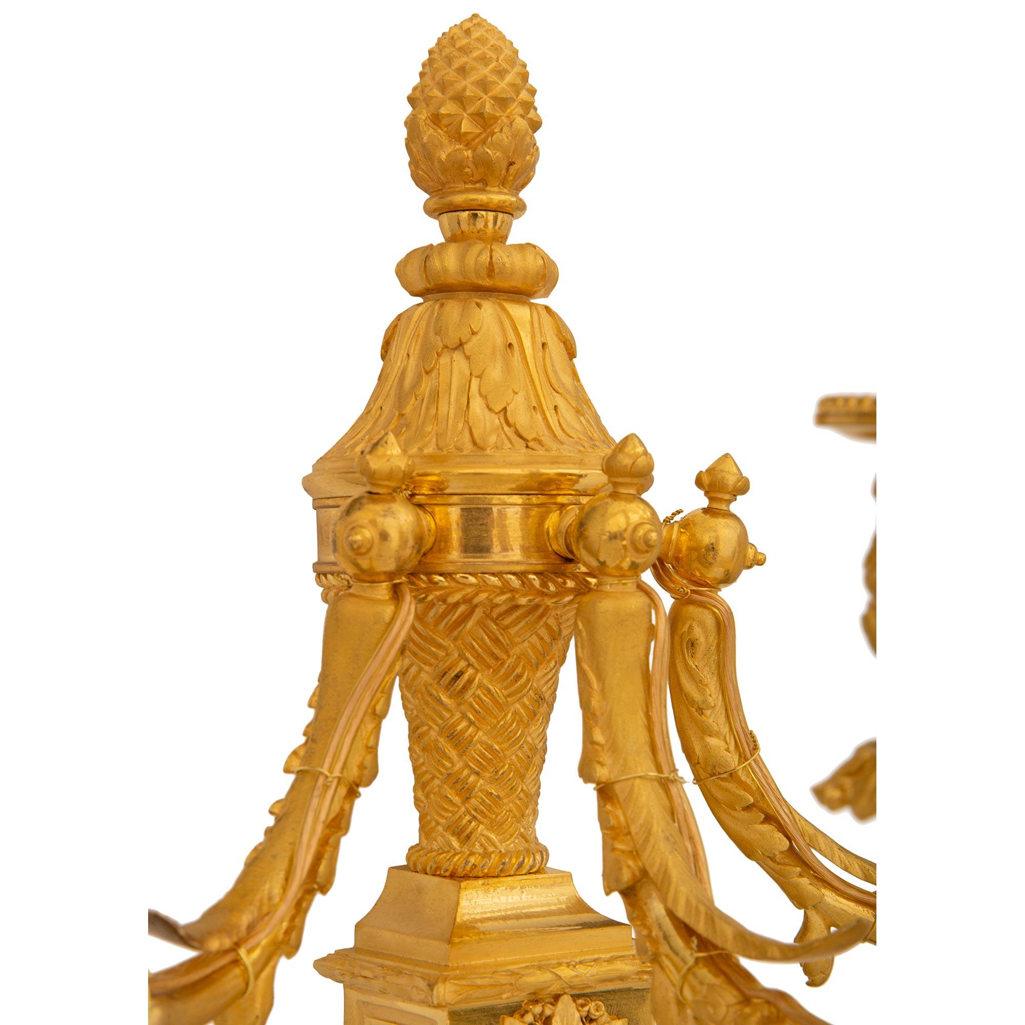 Pair Of French 19th Century Louis XVI St. Ormolu Sconces For Sale 1