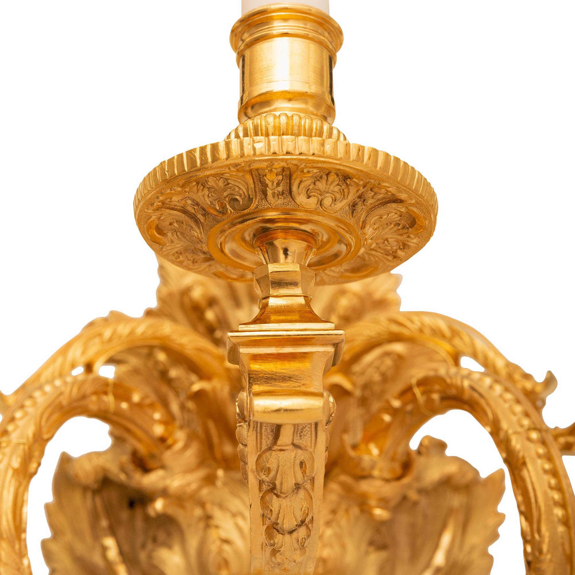 Pair Of French 19th Century Louis XVI St. Ormolu Sconces For Sale 2