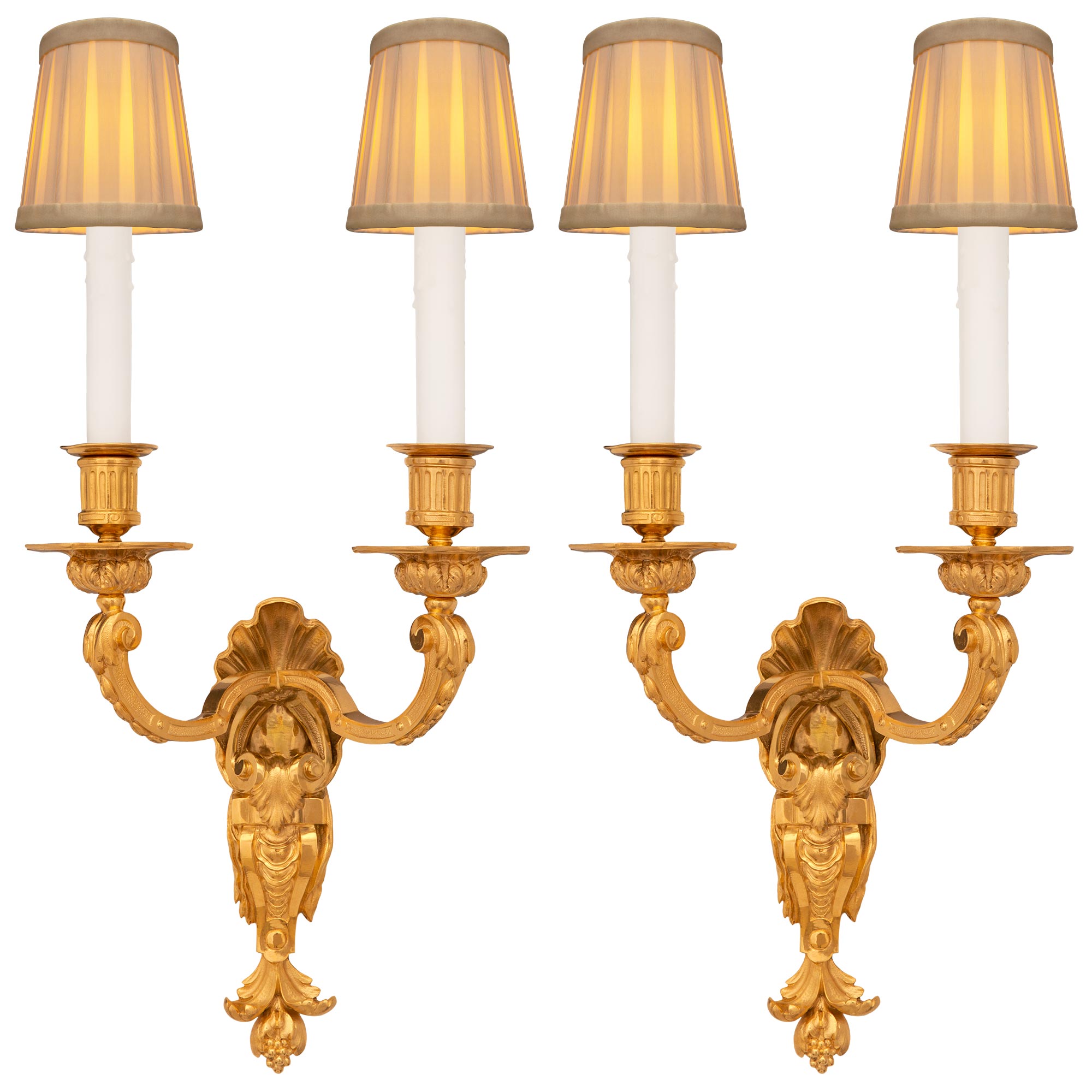 Pair Of French 19th Century Louis XVI St. Ormolu Sconces