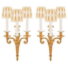 Pair of French 19th Century Louis XVI St. Ormolu Sconces