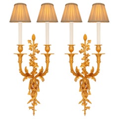 Pair of French 19th century Louis XVI st. Ormolu sconces
