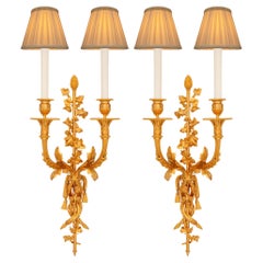 Pair of French 19th century Louis XVI st. Ormolu sconces