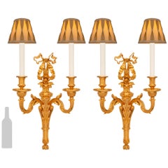 Pareja de apliques de Ormolu franceses del siglo XIX, estilo Luis XVI, firmados Sormani