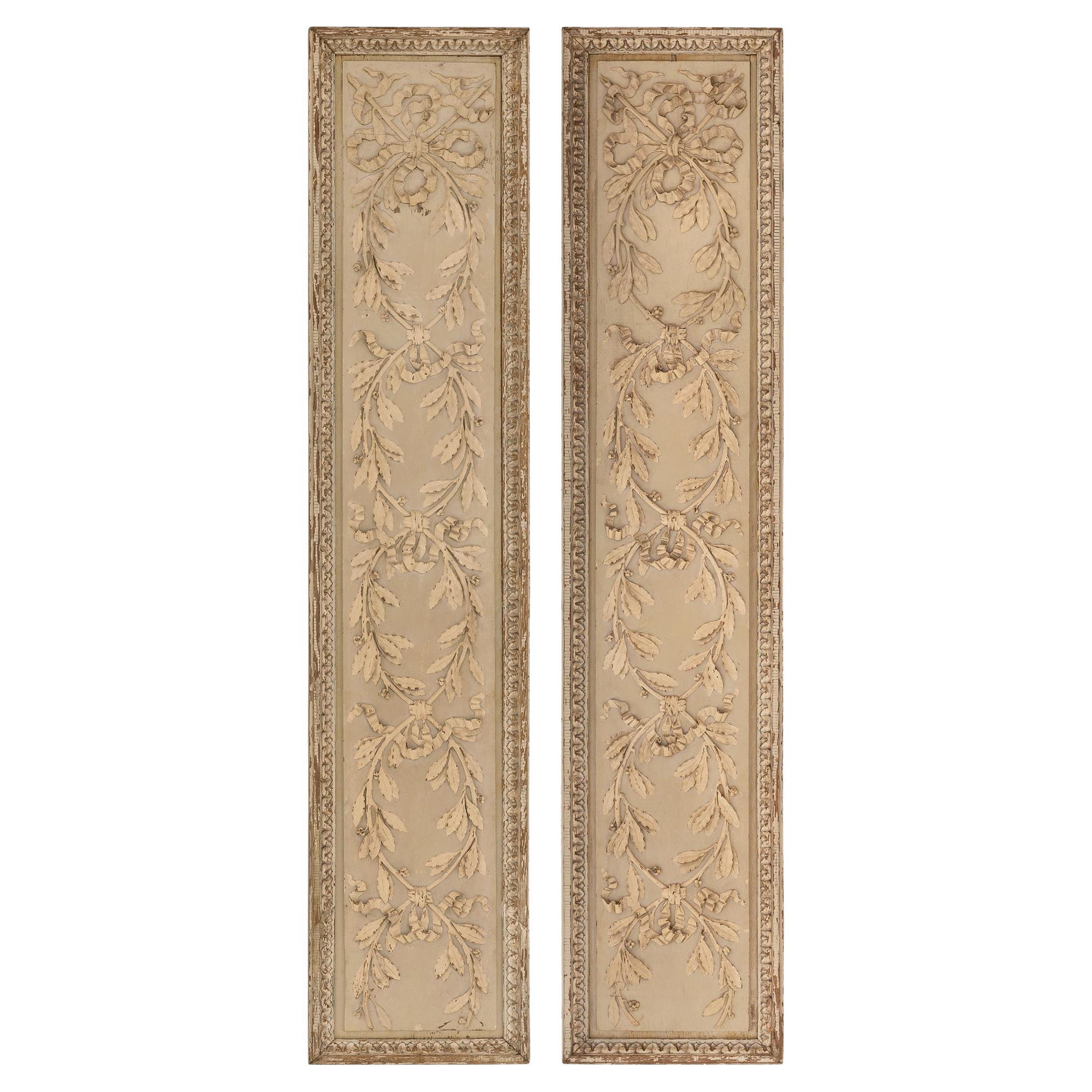 Pair of French 19th Century Louis XVI St. Patinated Wall Decor Panels