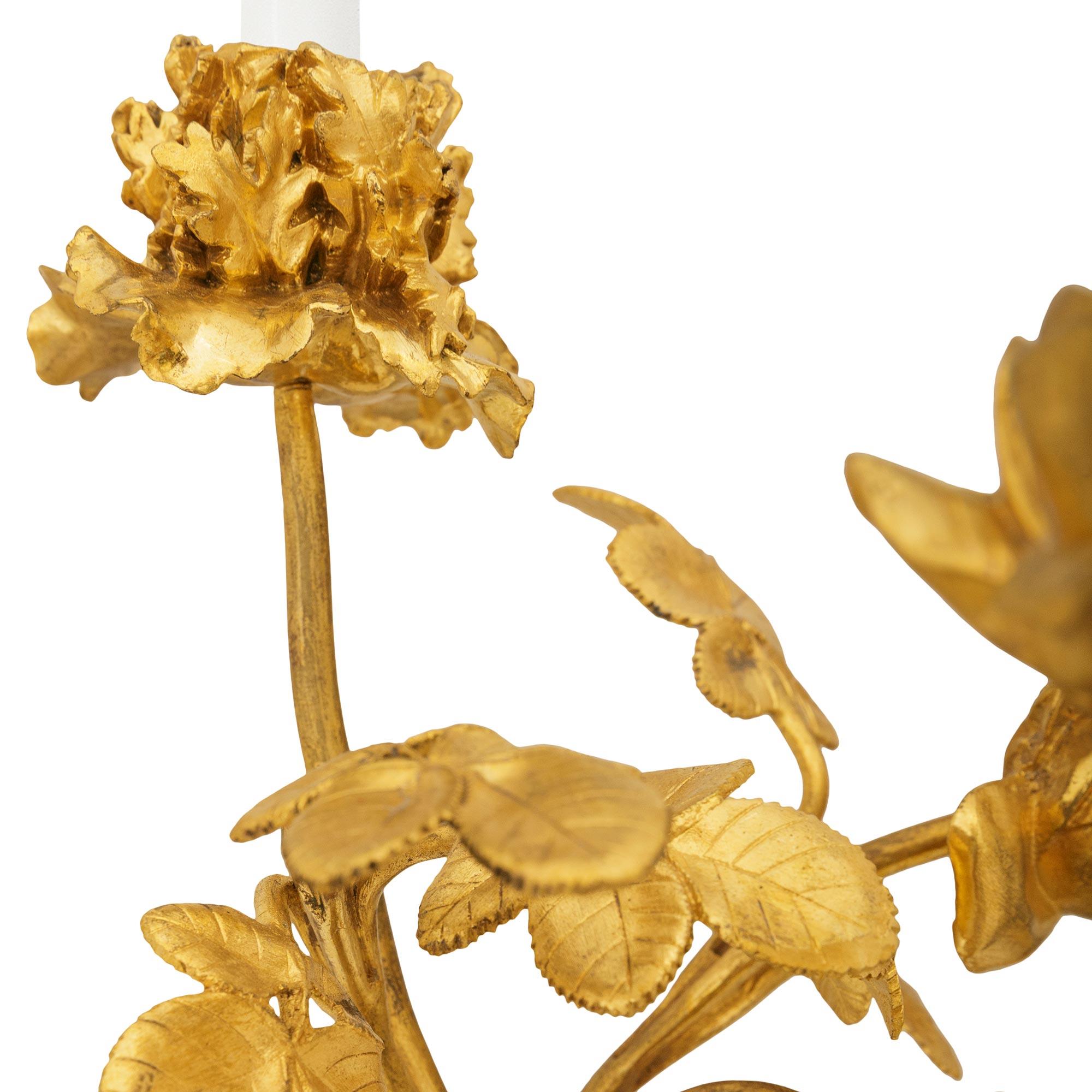 pair of French 19th century Louis XVI st. Porcelain and Ormolu candelabras For Sale 1