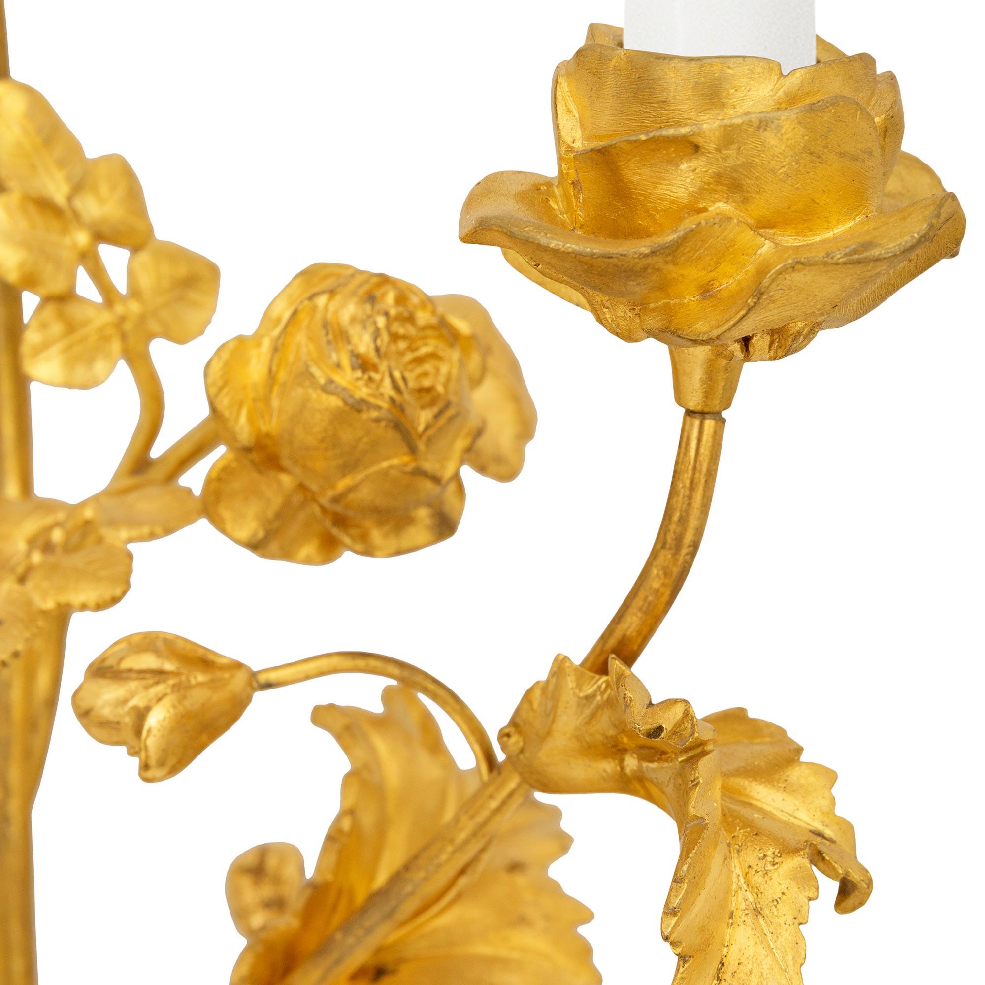 pair of French 19th century Louis XVI st. Porcelain and Ormolu candelabras For Sale 2