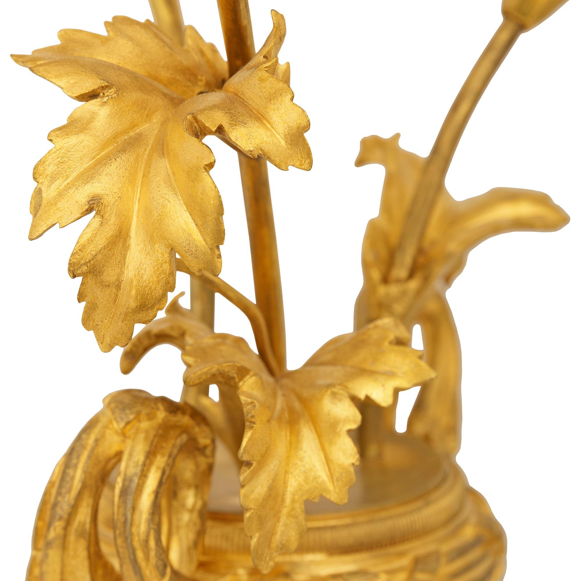 pair of French 19th century Louis XVI st. Porcelain and Ormolu candelabras For Sale 3