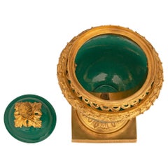 Pair of French 19th Century Louis XVI St. Porcelain and Ormolu Lidded Urns