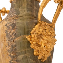 Pair Of French 19th Century Louis XVI St. Quartzite And Ormolu Lamps