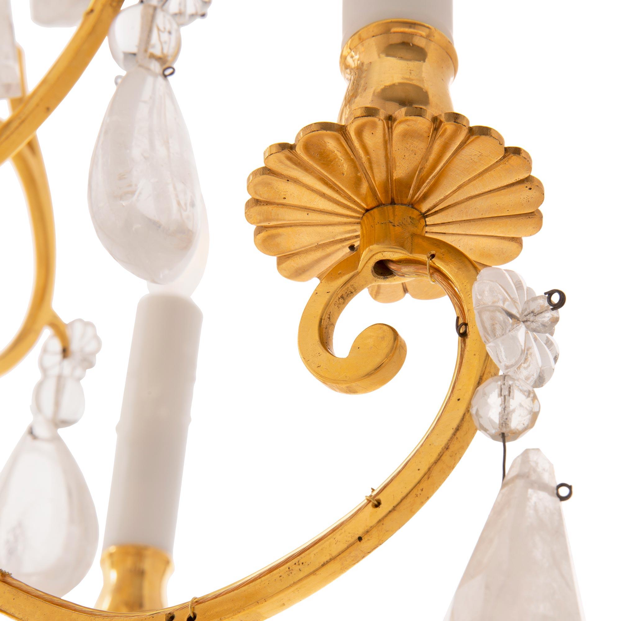 Pair of French Early 19th Century St. Rock Crystal and Glass Chandeliers For Sale 3