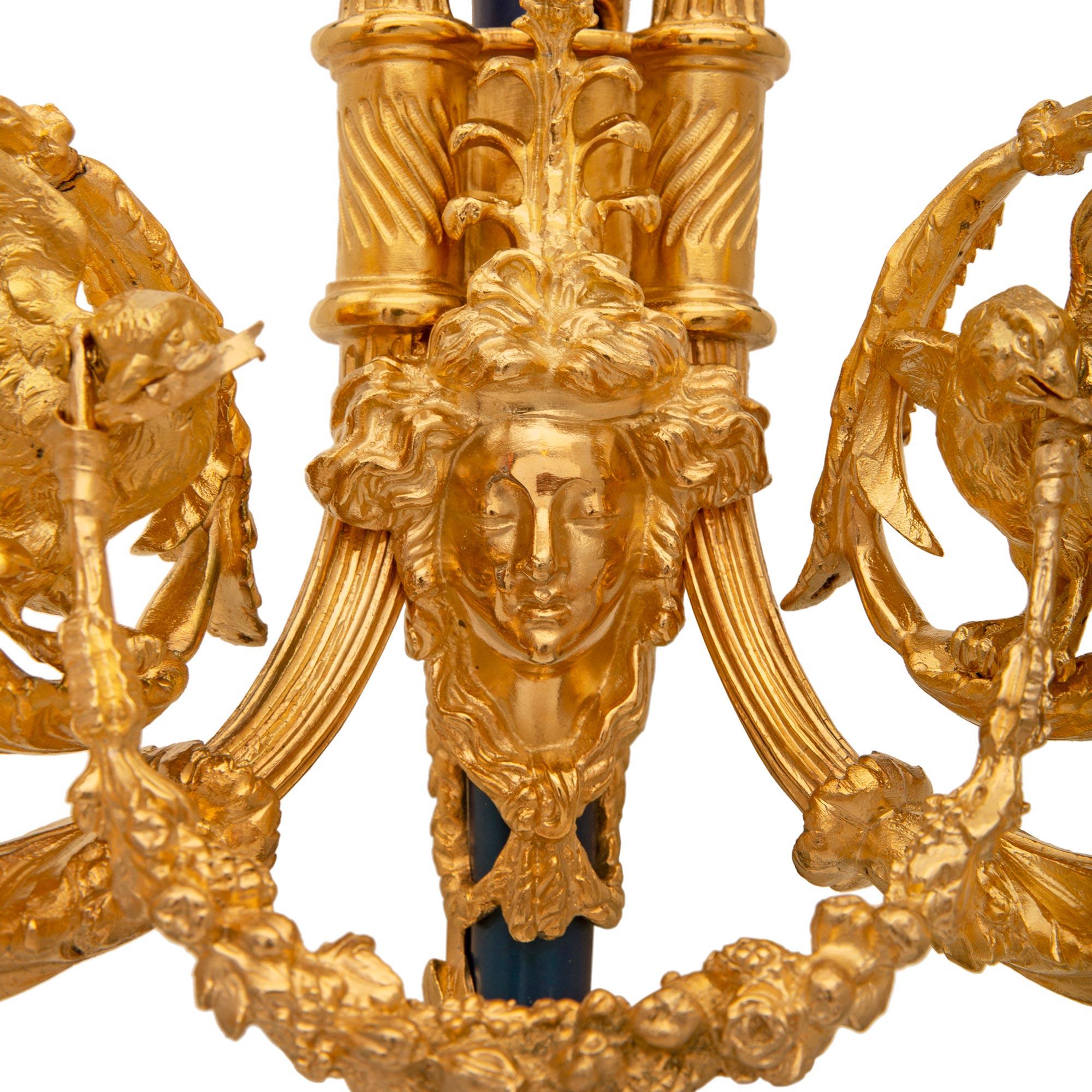 Pair of French 19th Century Louis XVI St. Sconces After a Model by Gouthière For Sale 1