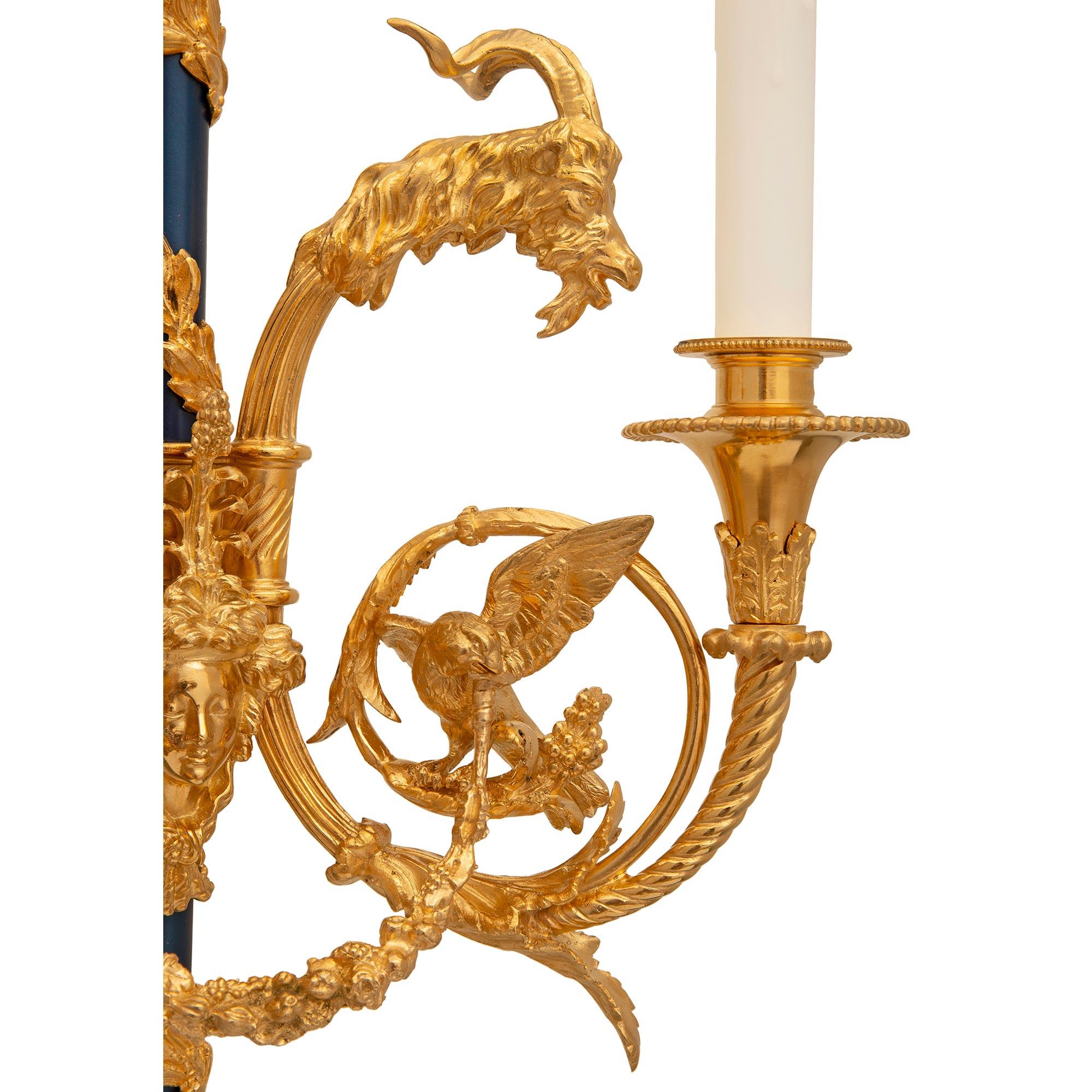 Pair of French 19th Century Louis XVI St. Sconces After a Model by Gouthière For Sale 2