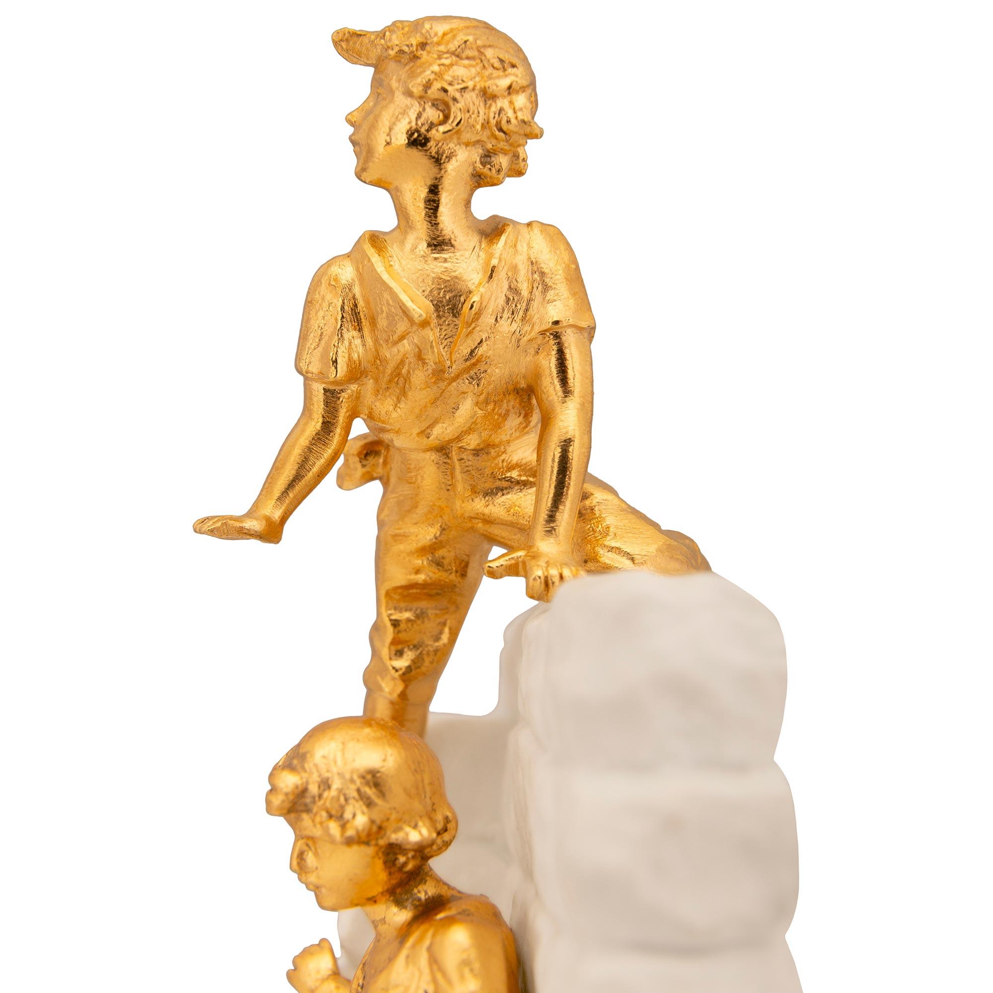 XIX secolo pair of French 19th century Louis XVI st. Sèvres Porcelain and Ormolu statuettes in vendita