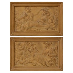 pair of French 19th century Louis XVI st. Terra Cotta plaques, after Clodion