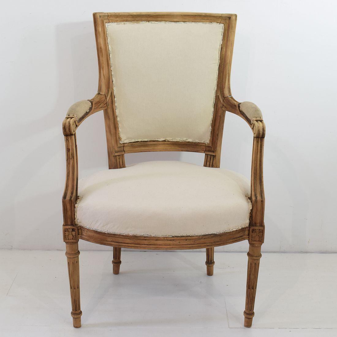 Wood Pair of French 19th Century Louis XVI Style Armchairs