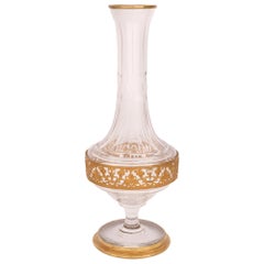 Paar französische Baccarat-Kristall- und Goldbronze-Vasen im Louis-XVI-Stil des 19. Jahrhunderts