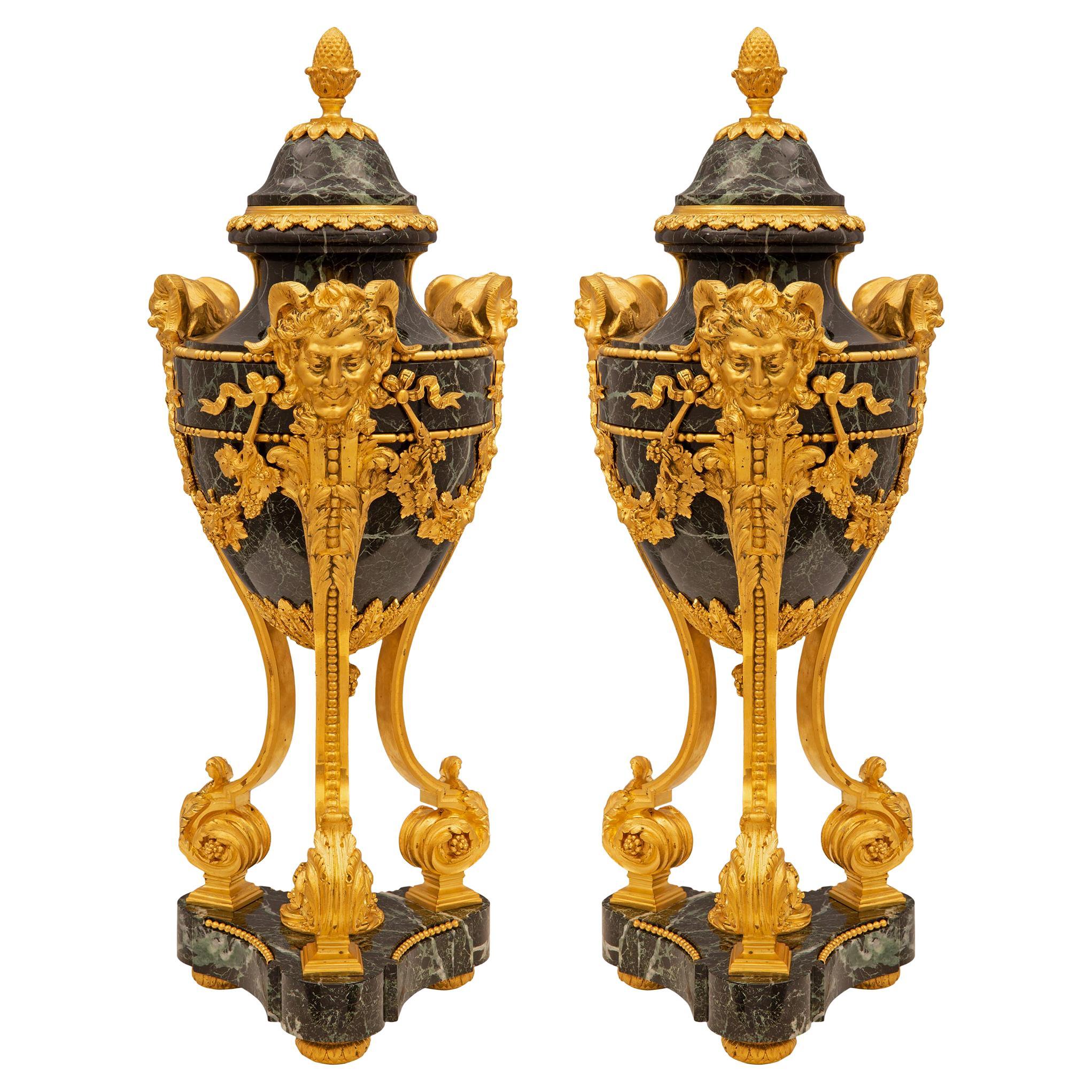 Pair of French 19th Century Louis XVI Style Belle Époque Period Cassolettes For Sale