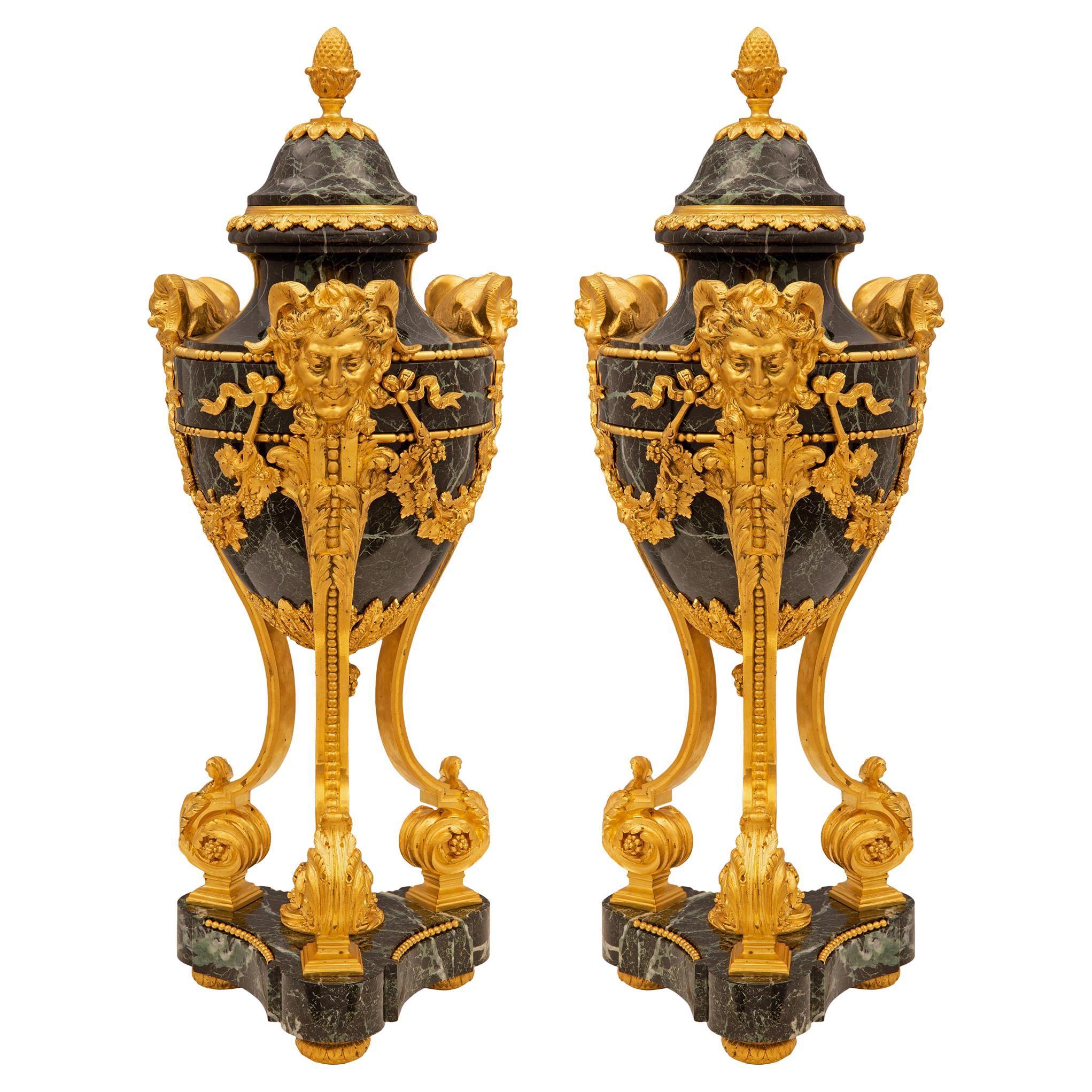 Pair of French 19th Century Louis XVI Style Belle Époque Period Cassolettes